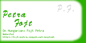 petra fojt business card